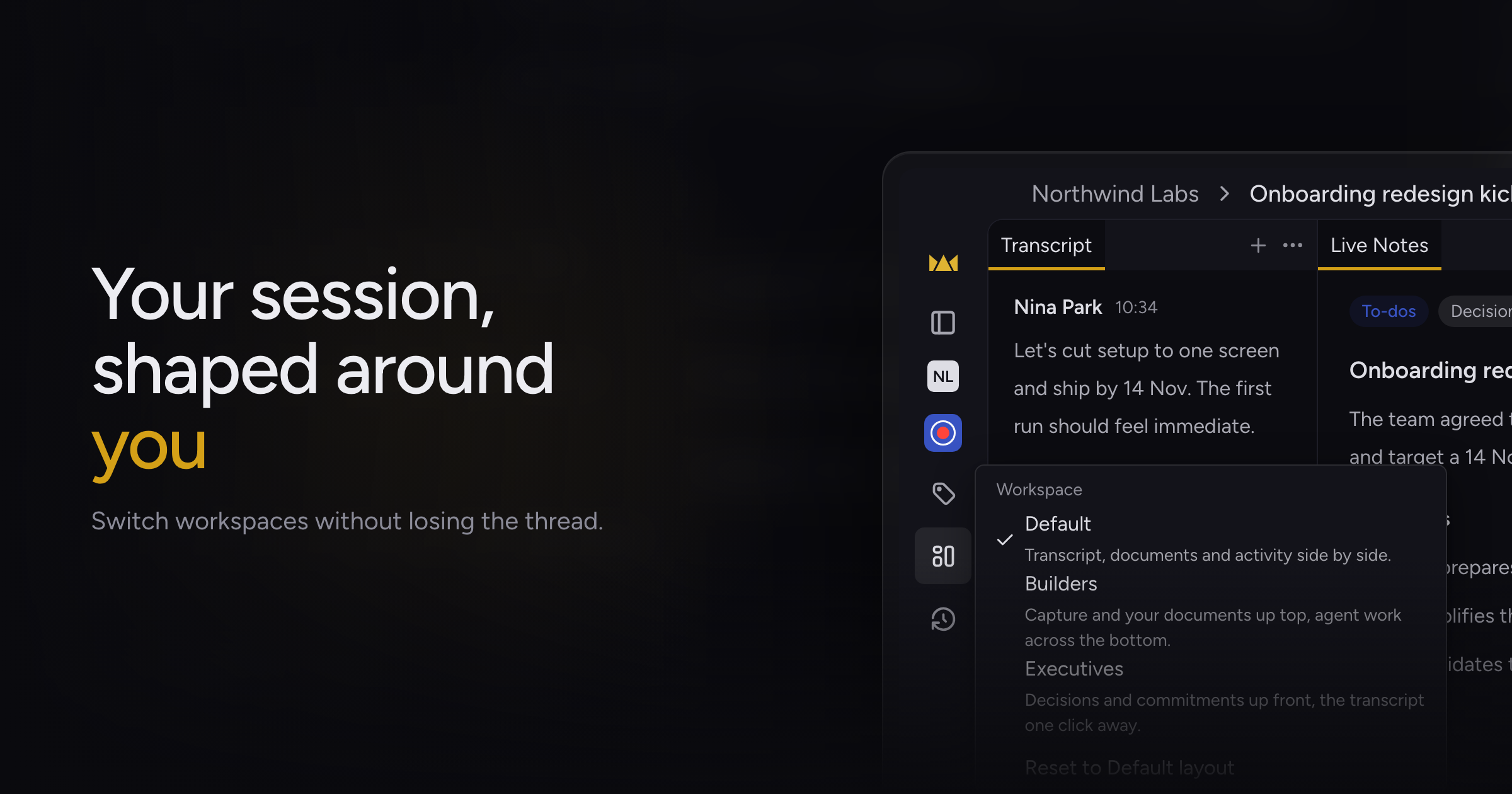 Live Session app v1.1.36: Work in a new layout with templates and a macOS notch