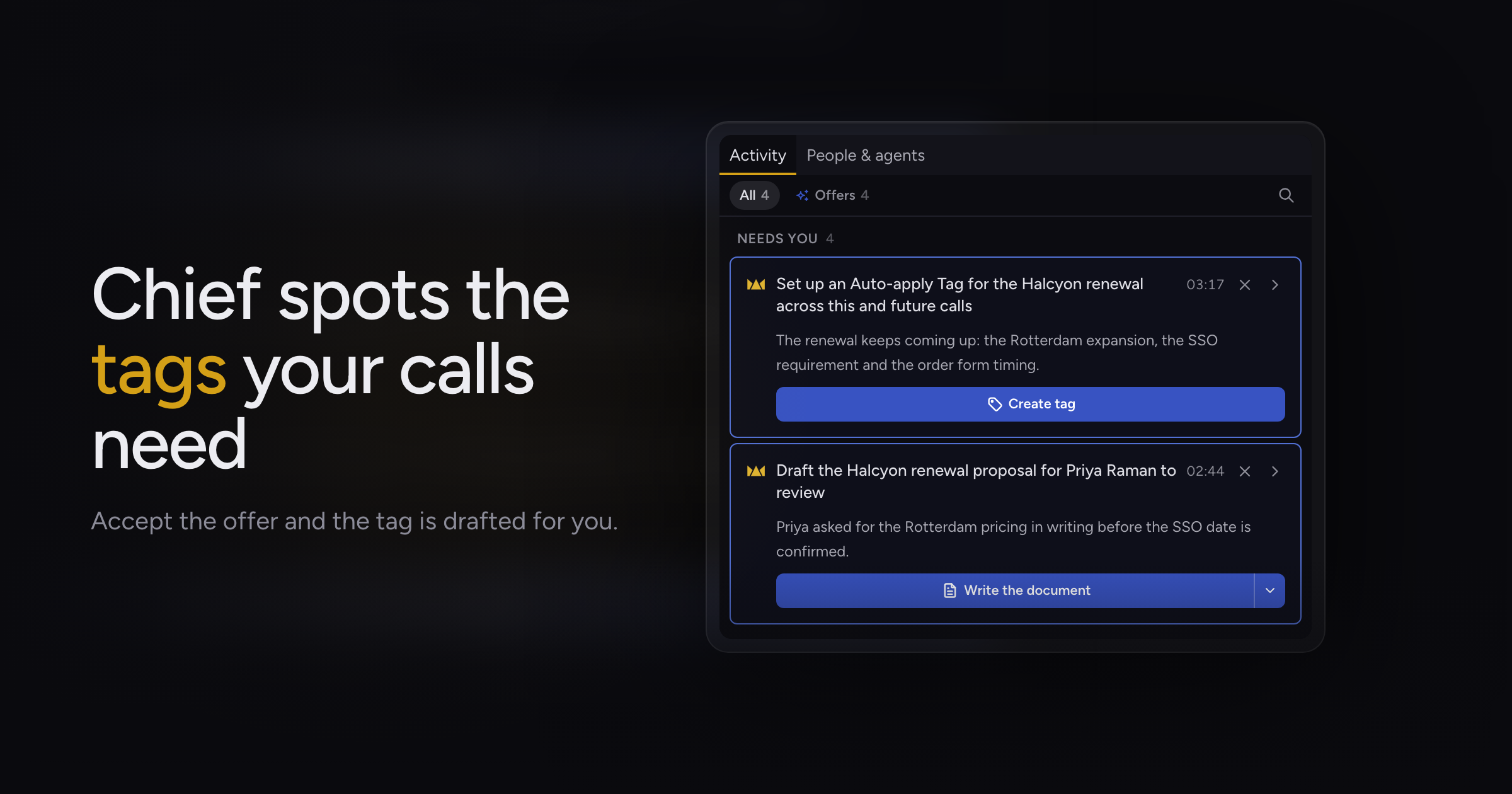 Live Session app v1.1.42: Let Chief offer and draft Auto-apply Tags for you