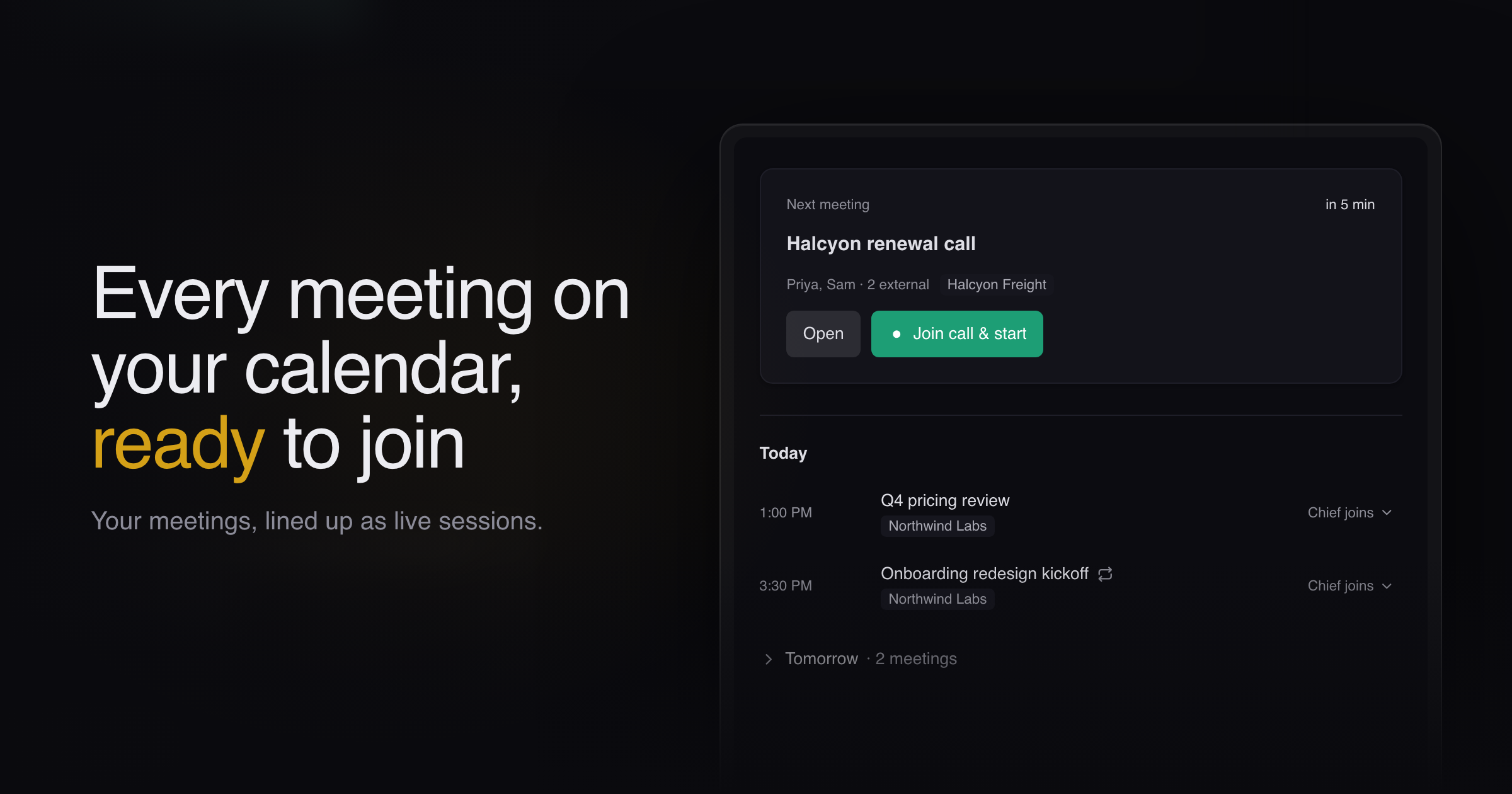 Live Session app v1.1.45: See your calendar meetings and join them in one click