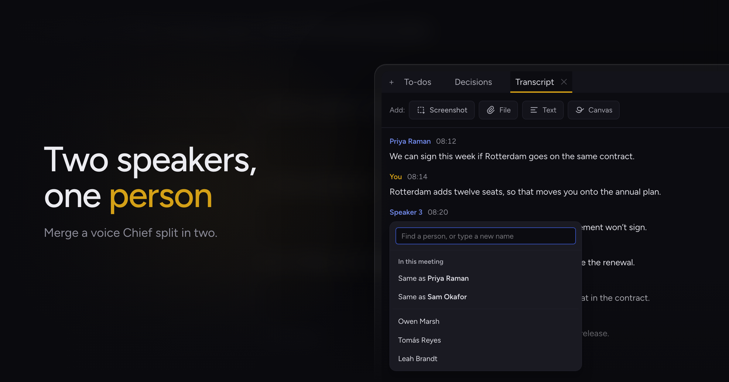 Live Session app v1.1.48: Merge two speakers who are the same person